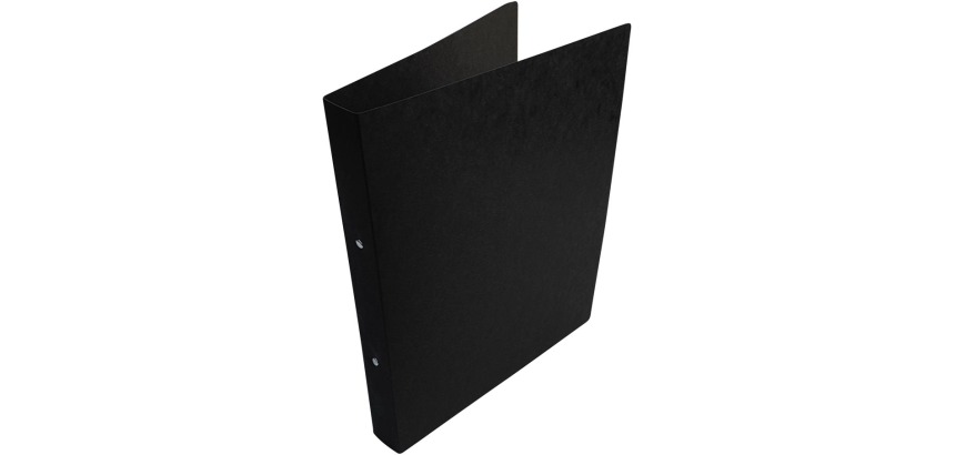 Bronyl ring binder, for A4 size, in glossy cardboard, 2 rings of 25 mm, black