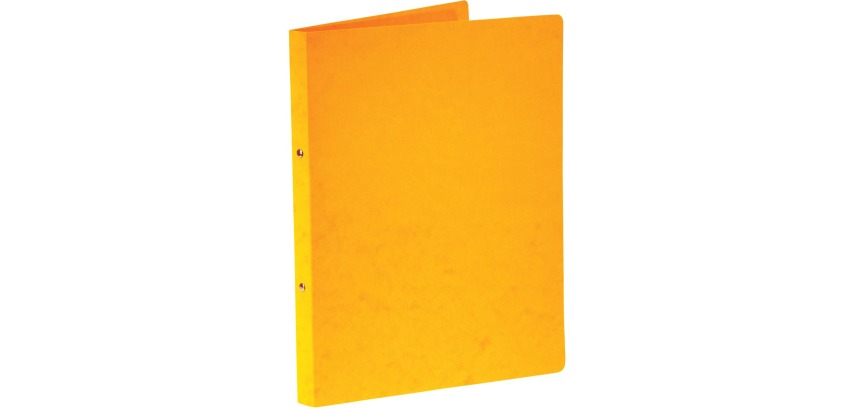 Bronyl ring binder, for A4 size, in glossy cardboard, 2 rings of 16 mm, yellow