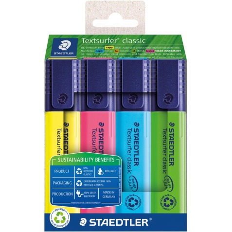 Staedtler surligneur Textsurfer Classic, étui de 4 pièces