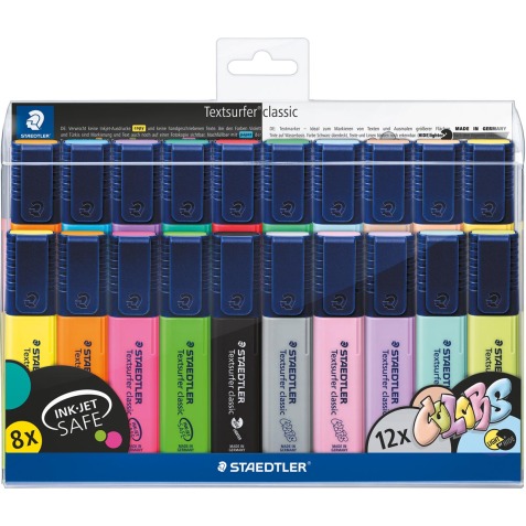 Staedtler Markeerstift Textsurfer Classic, vintage & pastel kleuren, etui van 20 stuks