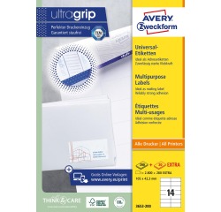 Etiket Avery Zweckform 3653-200 105x42.3mm wit 2800stuks