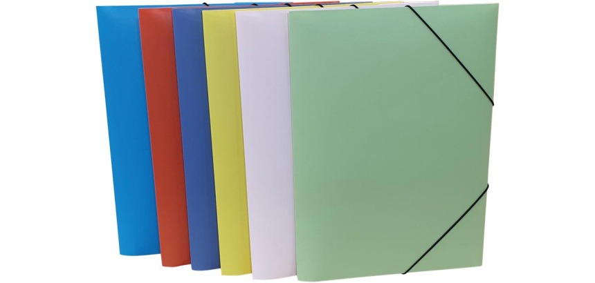 Bronyl Sorbet file folder with flaps and elastic bands ft A5, in PP, assorted