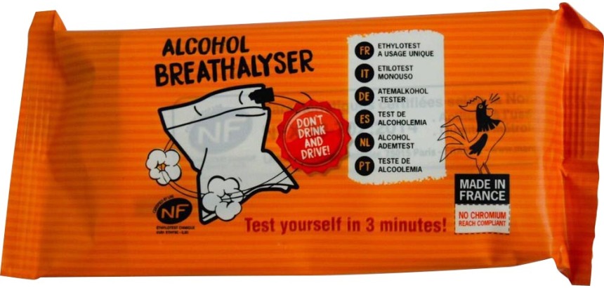 Breathalyzer, single-use