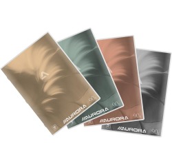 Aurora cahier de rapport Writing 90, agrafé, quadrillé 5 mm + marge bleu, 72 pages, ft 21 x 29,7 cm