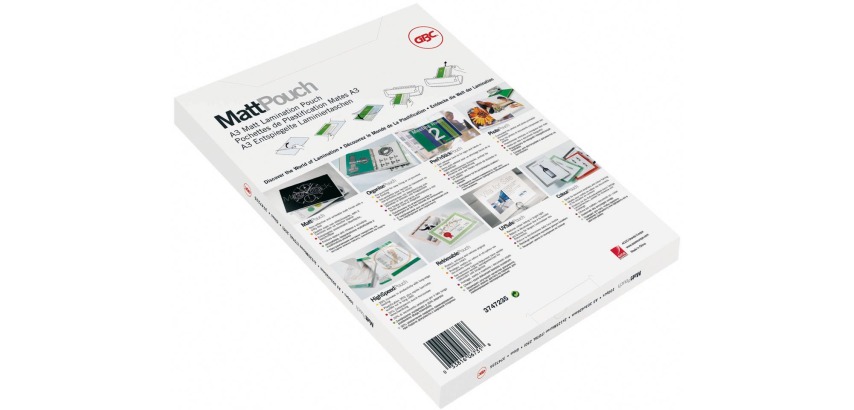 GBC Matt Laminierhüllen A4, 150 Mikron (2 x 75 Mikron), matt/glänzend, Packung mit 50 Stück