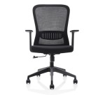 Ergonomic office chair, plastic base, black, pack of 2 chairs