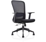 Ergonomic office chair, plastic base, black, pack of 2 chairs