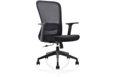 ergonomische bureaustoel, kunststof voetkruis, zwart, set van 2 stoelen