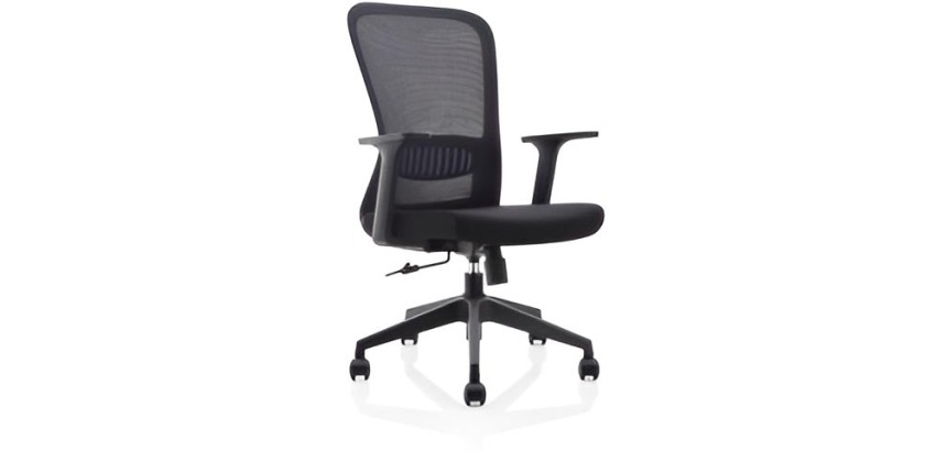 Ergonomic office chair, plastic base, black, pack of 2 chairs