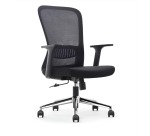 Ergonomic office chair, aluminum base, black, pack of 2 chairs