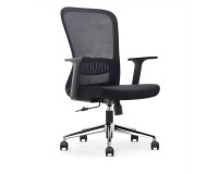 Chaise de bureau ergonomique, base en aluminium, noir, paquet de 2 chaises