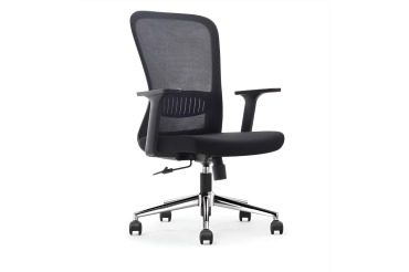 ergonomische bureaustoel, aluminium voetkruis, zwart, set van 2 stoelen