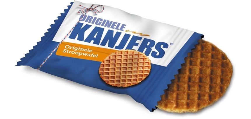 Kanjers Mini syrup waffle, individually wrapped, 8 g
