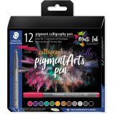 Staedtler Pigment Arts brush pen Calligraphy, étui de 12 pièces, assorti