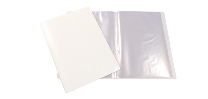 Beautone protège documents personnalisable, A4, 60 pochettes, blanc