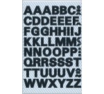 Sticker mit Buchstaben Z-Design HOME, Buchstaben A-Z Schwarz - Set mit 104 Stück.