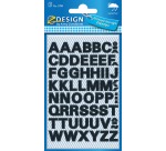 Sticker mit Buchstaben Z-Design HOME, Buchstaben A-Z Schwarz - Set mit 104 Stück.