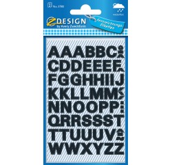 Letter stickers Z-Design HOME, letters A-Z black - Pack of 104