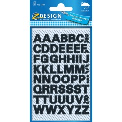 Letter stickers Z-Design HOME, letters A-Z black - Pack of 104