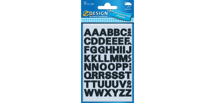 Letter stickers Z-Design HOME, letters A-Z black - Pack of 104