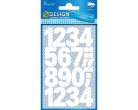 Avery Etiquettes chiffres et lettres 0-9 large, 2 feuilles, wit, film résistant aux intempéries