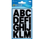Avery etiketten letters A-Z groot, 2 blad, zwart, waterbestendige folie