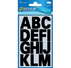 Aufkleber mit Buchstaben ZDesign HOME Buchstaben A-Z schwarz - Packung mit 28