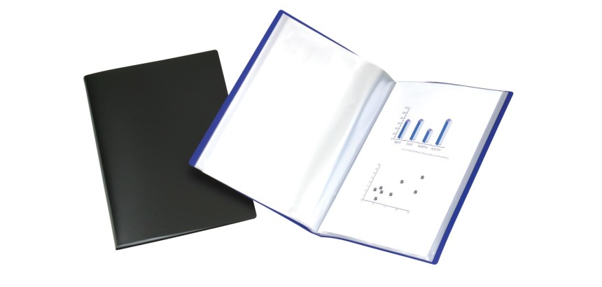 Showalbum, A4, 10 tassen, blauw