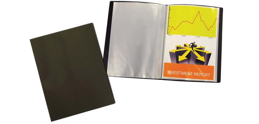 Beautone Document Protector, A4, 40 pockets, black