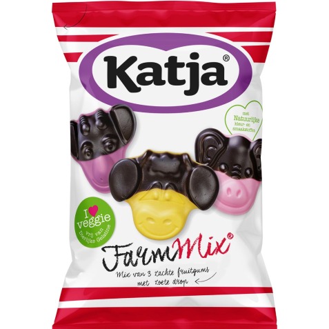 Katja Fram Mix bonbons, mélange de 3 gommes molles aux fruits avec de la réglisse, sachet de 255 g