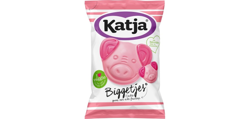 Katja Biggetjes bonbons, gommes molles avec du vrai jus de fruits, sachet de 255 g
