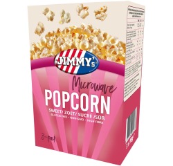 Jimmy's Popcorn Microwave, sucré, boîte de 3 x 90 g