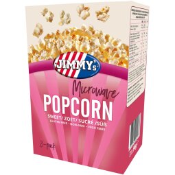 Jimmy's Popcorn Microwave, zoet, doos van 3 x 90 g