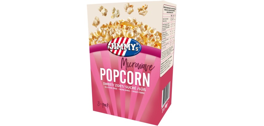 Jimmy's Popcorn Microwave, sucré, boîte de 3 x 90 g