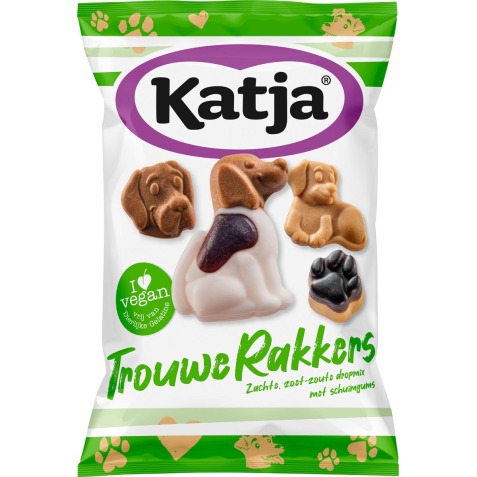 Katja Trouwe Rakkers bonbons, mélange de réglisse aigre-douce avec gommes aériennes, sachet de 250 g