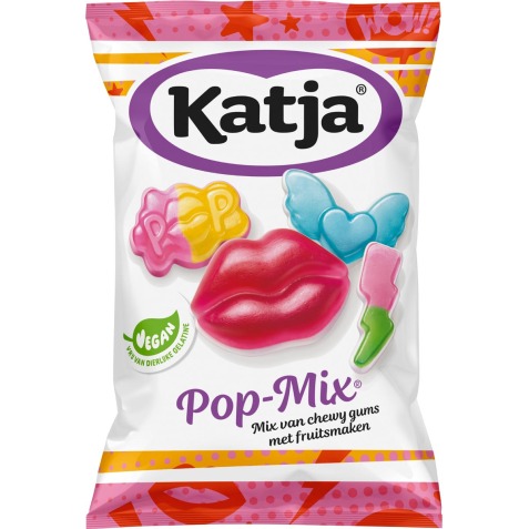 Katja Pop Mix snoep, mix van chewy gums met fruitsmaken, zak van 250 g