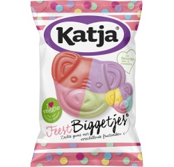 Katja Feest Biggetjes bonbons, gommes molles avec différents saveurs de fruits, sachet de 250 g