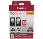 Canon PG-560 XL + CL-561 XL Pack 2 high-capacity black and color cartridges + 1 pack of 10 x 15 cm photo paper