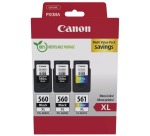 Canon cartouche d'encre 2 x PG-560XL + 1 x CL-561XL, 300 - 400 pages, OEM 3712C009, 4 kleuren