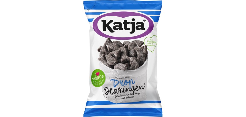 Katja Drop Haringen, réglisse salée sucrée au salmiac, sachet de 295 g