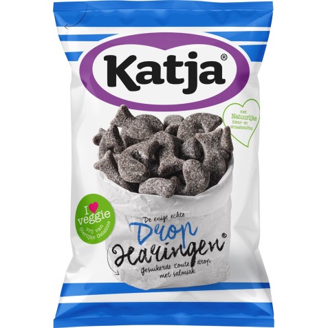 Katja Drop Haringen, réglisse salée sucrée au salmiac, sachet de 295 g