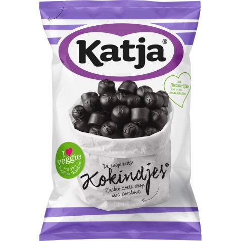 Katja Kokindjes bonbons, réglisse sucrée, sachet de 295 g