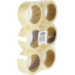 Scotch ruban adhésif d'emballage Classic, ft 50 mm x 66 m, transparent, paquet de 6 rouleaux