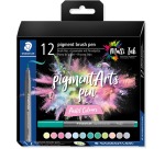 Staedtler Pigment Arts brush pen, étui de 12 pièces, Pastel Colours
