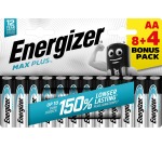 Energizer piles Max Plus AA/LR06/E91, blister de 8 + 4