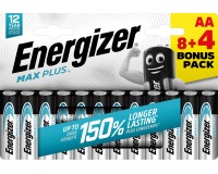 Energizer piles Max Plus AA/LR06/E91, blister de 8 + 4