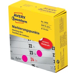 DE_Avery marking dots, diamètre 10 mm, rouleau avec 800 pièces, rouge