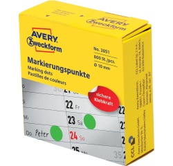 Avery marking dots, diamètre 10 mm, rouleau avec 800 pièces, vert