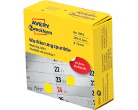 Avery marking dots, diameter 19 mm, rol met 250 stuks, geel