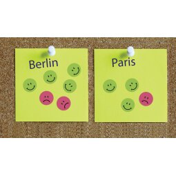 Avery rating dots, diamètre 19 mm, rouleau avec 250 pièces, smiley, vert